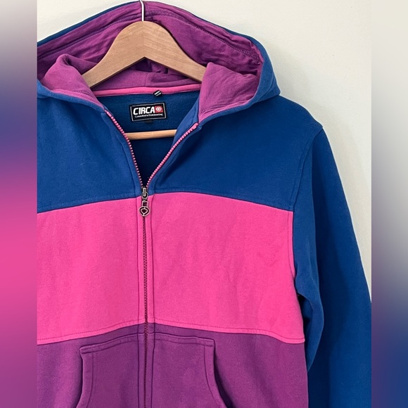 Circa | Color Block Zip-Up Hoodie - Picture 2 of 11